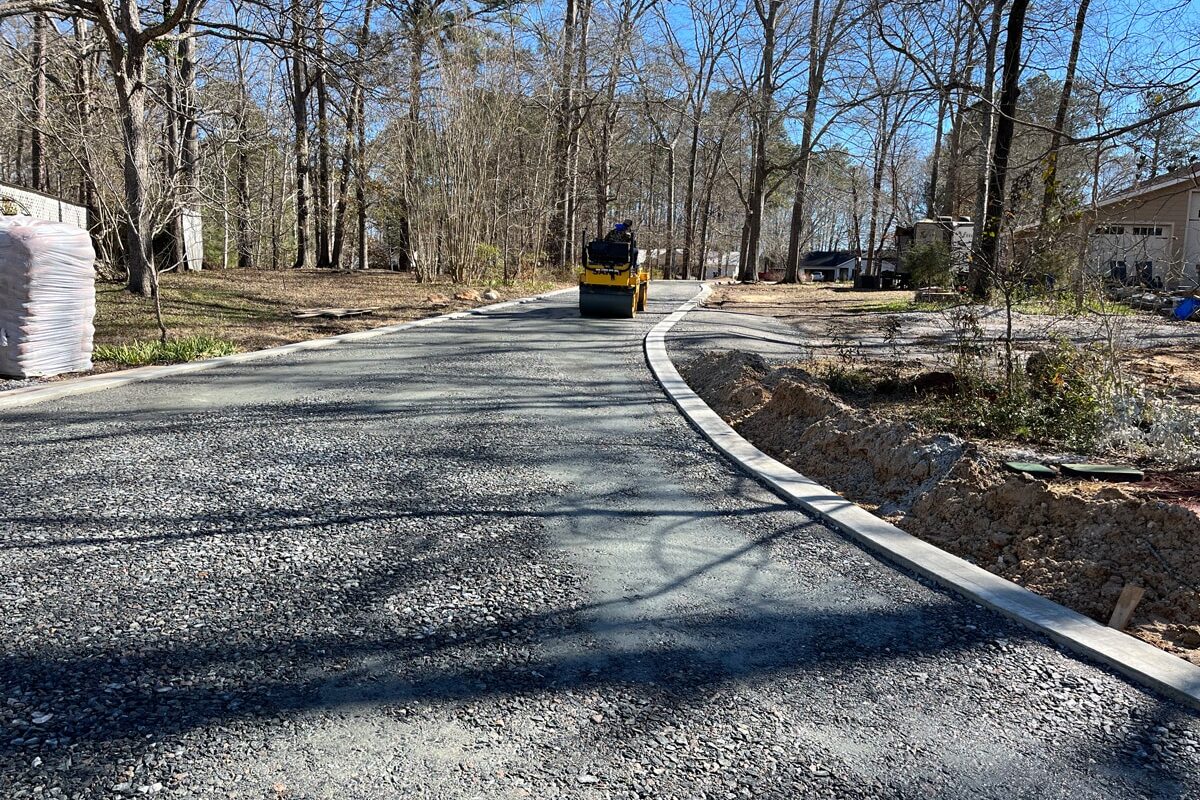 photo of newly paved asphalt residential driveway