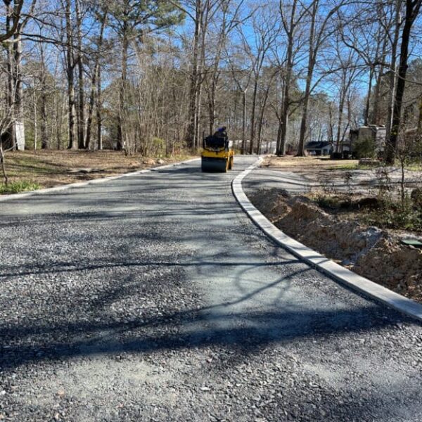 photo of newly paved asphalt residential driveway