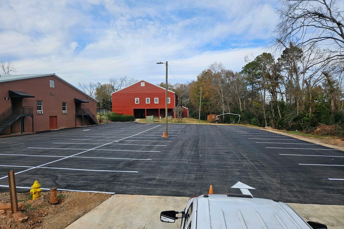 photo of newly paved business parking lot