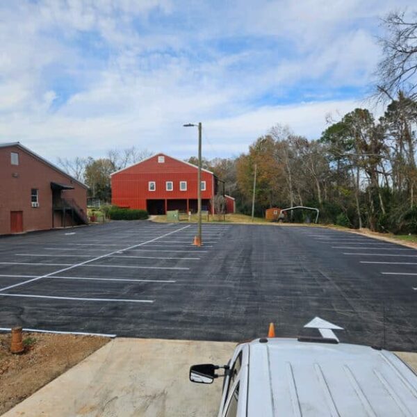 photo of newly paved business parking lot