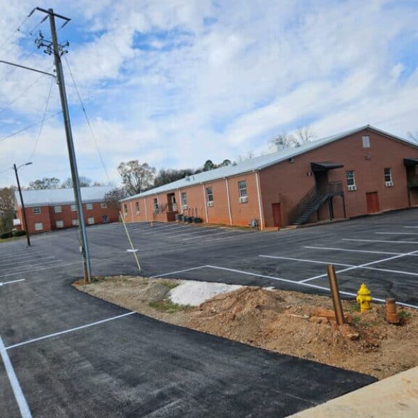 photo of newly paved business parking lot