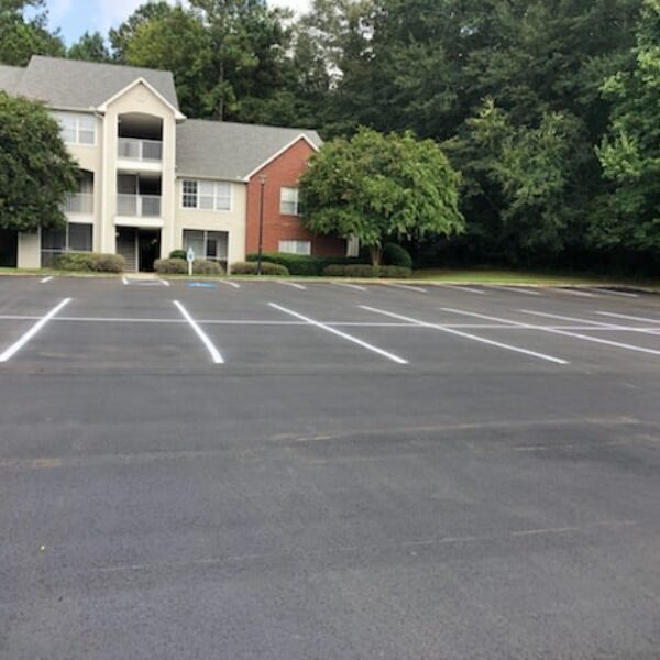 photo of newly paved business parking lot