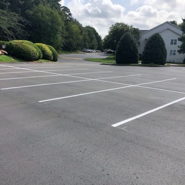 photo of newly paved business parking lot