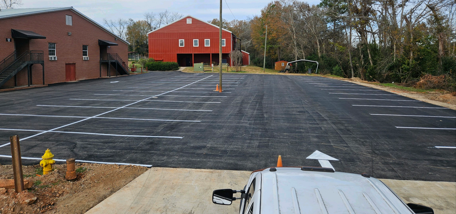 photo of newly paved business parking lot